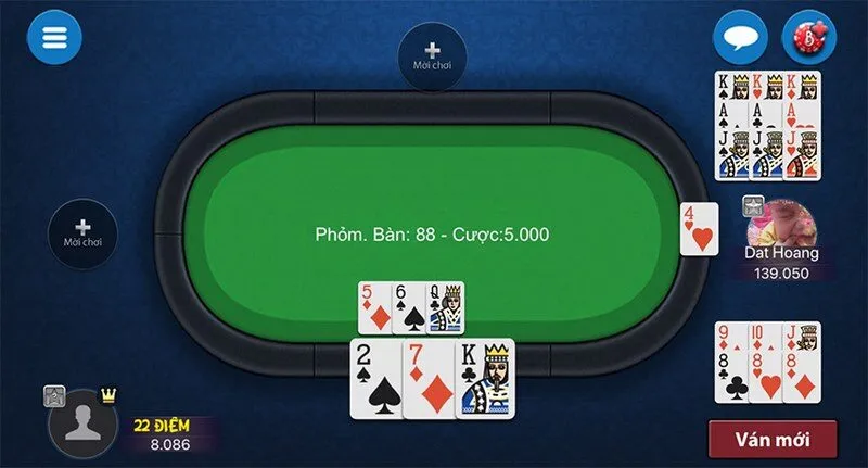 Dự đoán bài đối thủ là lợi thế khi áp dụng cách tính toán trong đánh phỏm