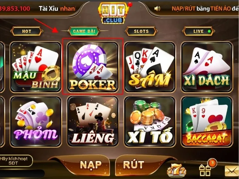 Hướng dẫn các bước chơi game bài Poker tại Hit Club 