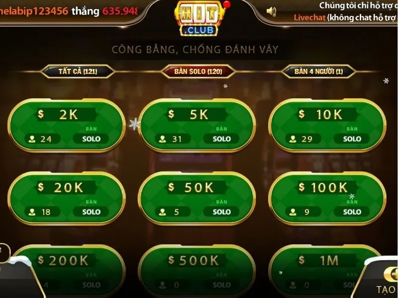 Hướng dẫn thao tác chơi Tiến Lên Miền Nam tại Hit Club 