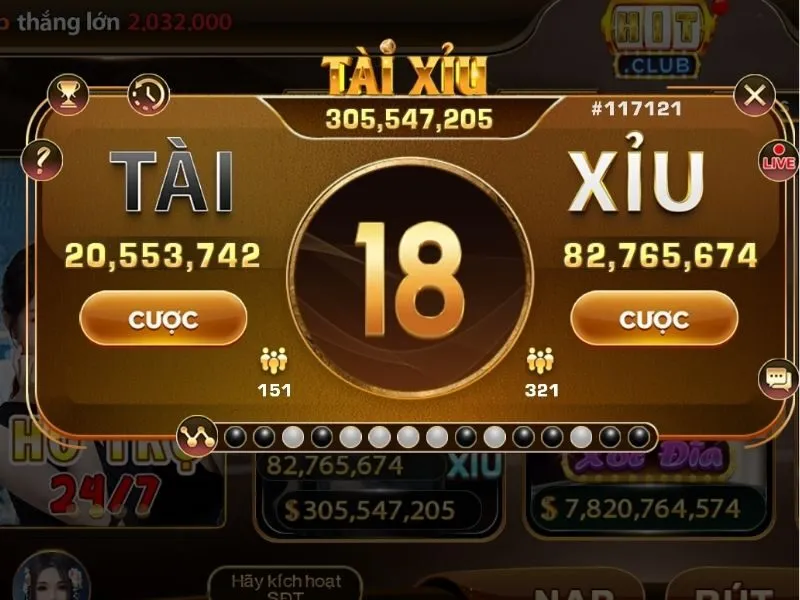 Livestream Tài Xỉu tại Hit Club là xu hướng săn thưởng rất hot