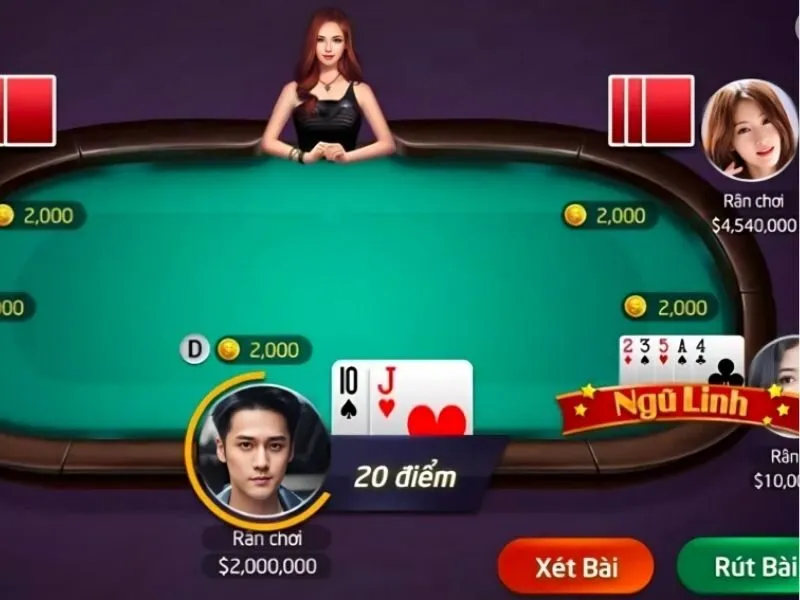 Thao tác trong game bài Xì Dách tại nền tảng Hit Club